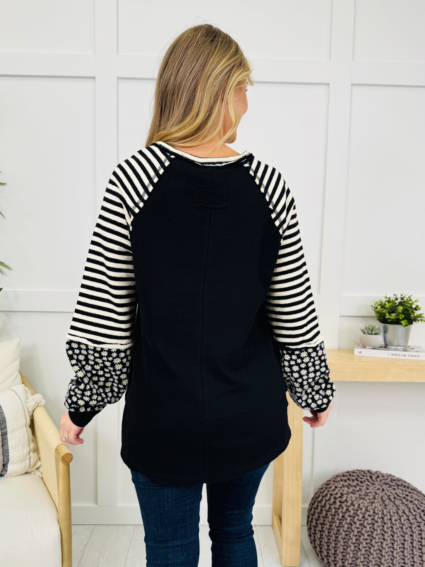 Struck By Stripes Top in Black