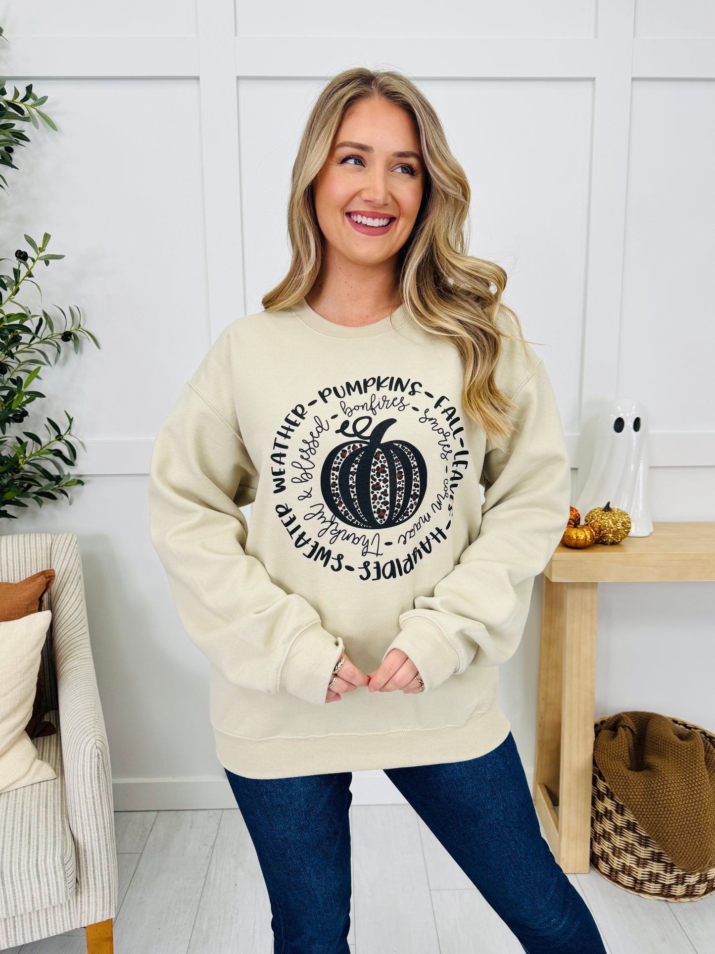 Sweater Weather and All Fall Graphic Crewneck Sweatshirt