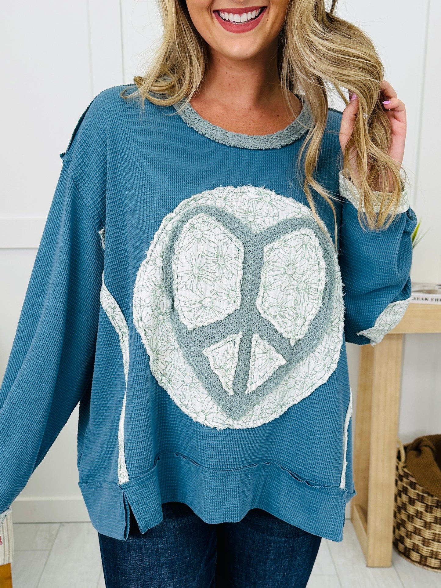 Wore My Heart Out Pullover in Ocean Blue