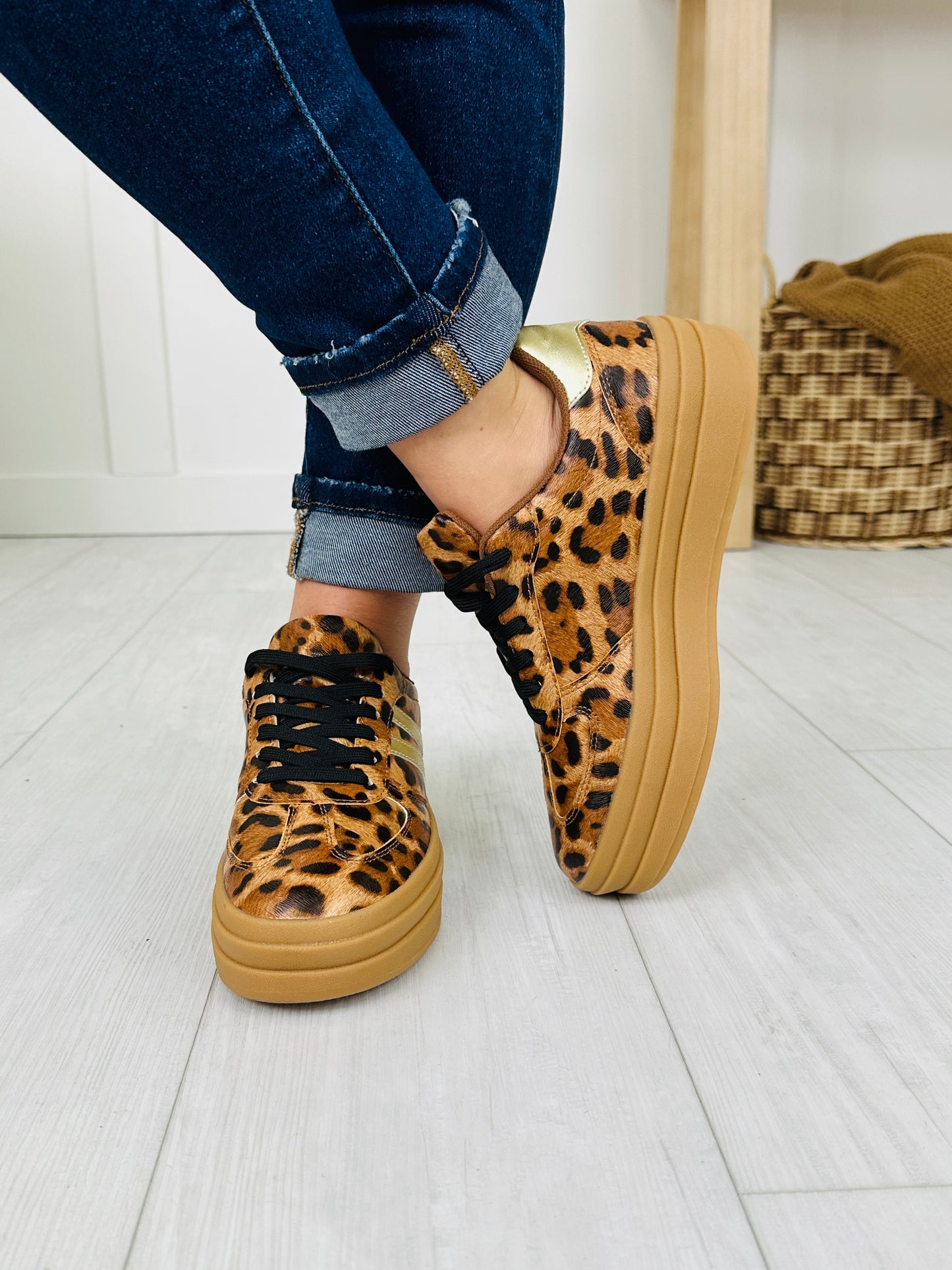 Street Sprint Sneakers in Leopard/Gold