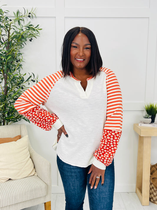 Struck By Stripes Top in Cream