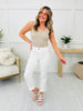 Judy Blue Perfect Match White Double Cuff Boyfriend Jeans in Reg/Curvy