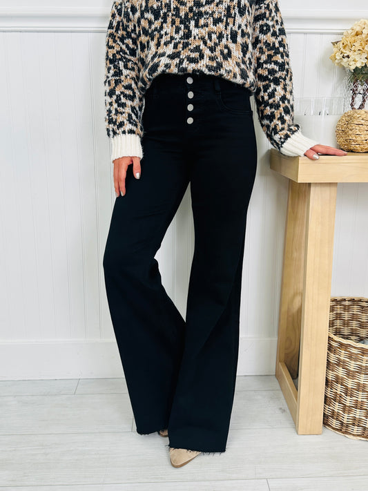 Bold Moves Tummy Control Black Wide Leg Jeans