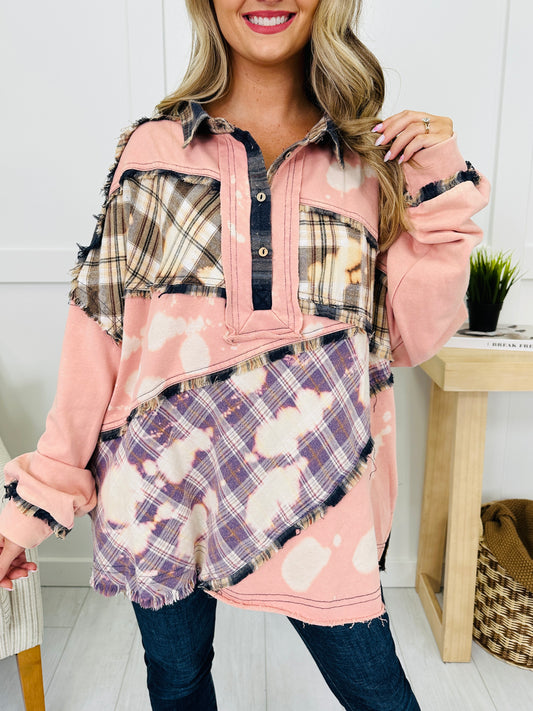 Stitched On A Feeling Pullover in Pink