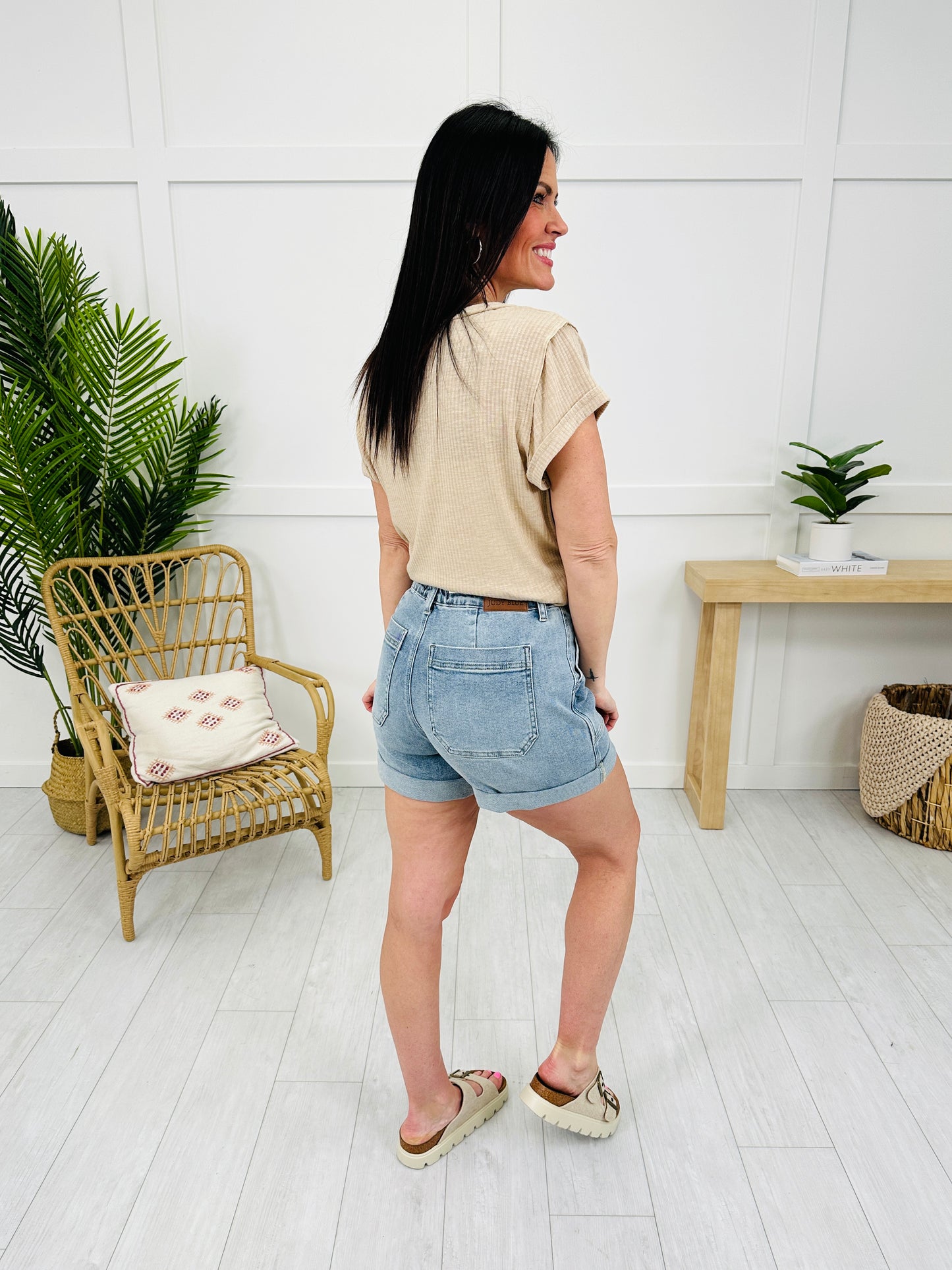Judy Blue Cuffed and Cozy Jogger Shorts