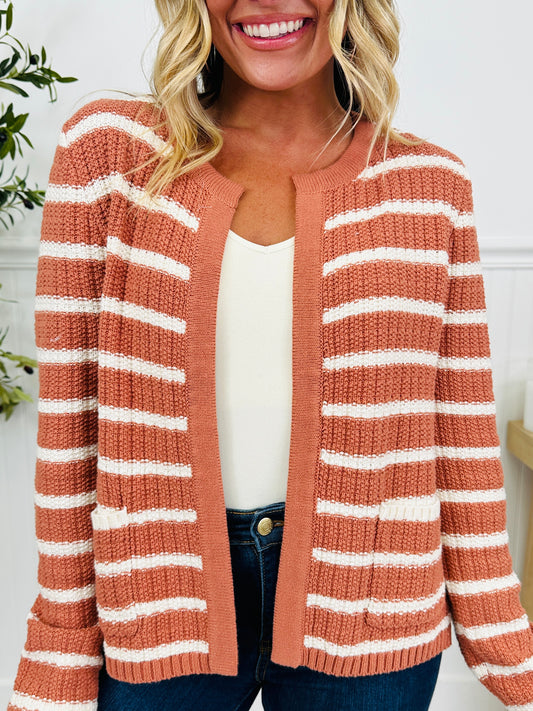Harbor Breeze Cardigan In Terracotta
