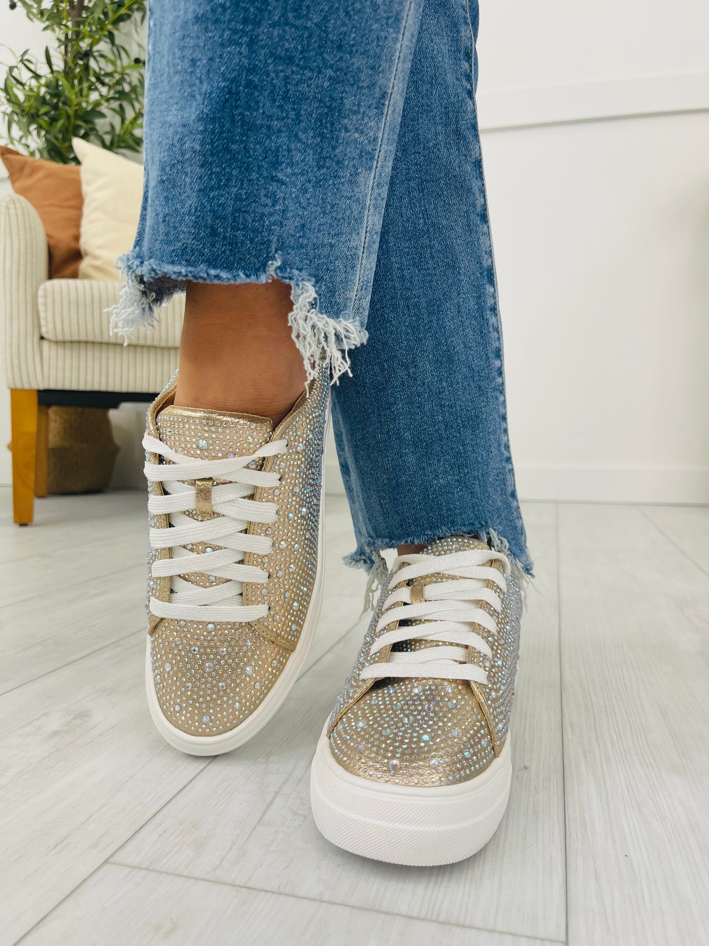 Bedazzle Boost Sneakers in Champagne