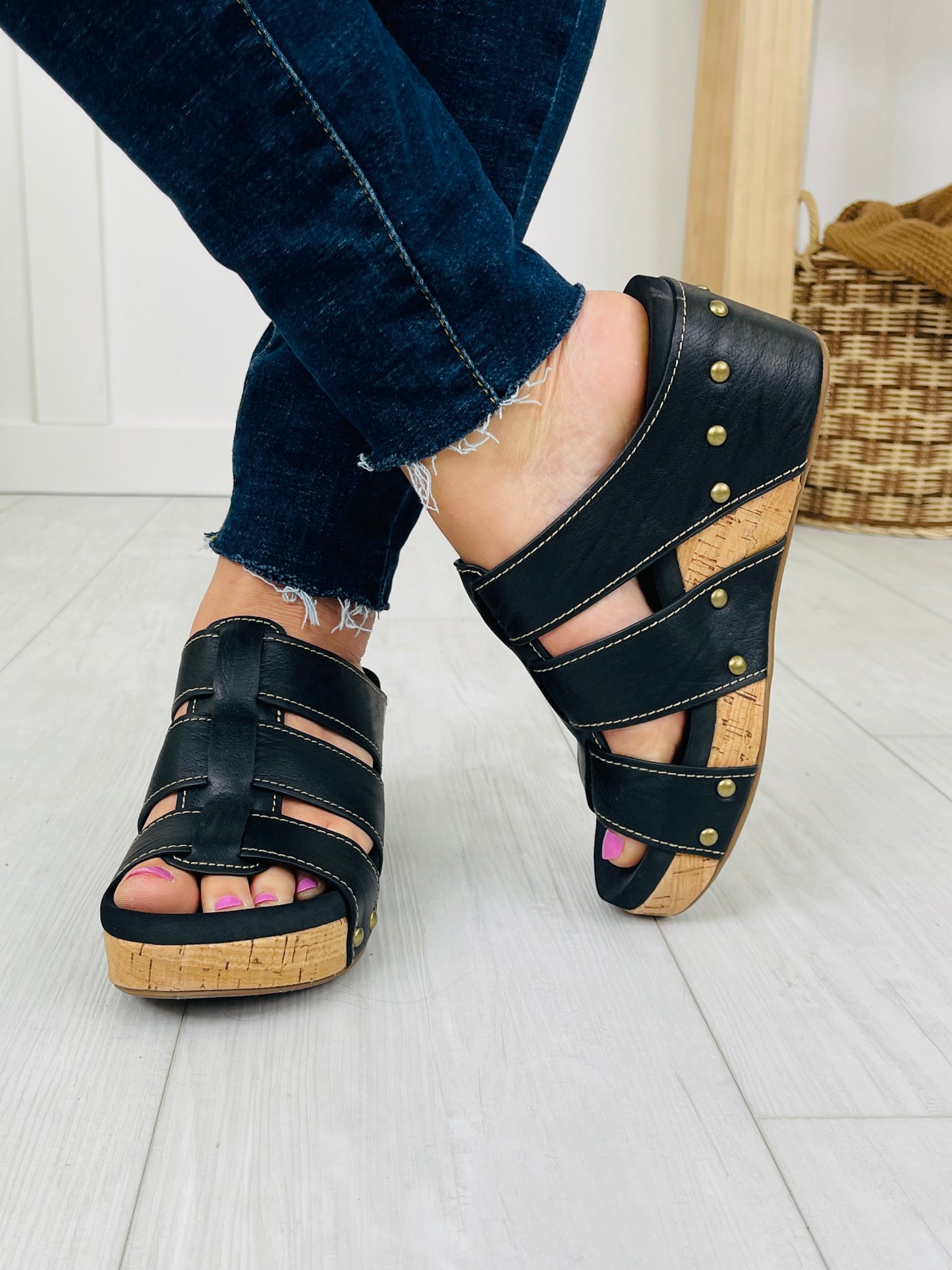 Studded Bliss Wedges In Black
