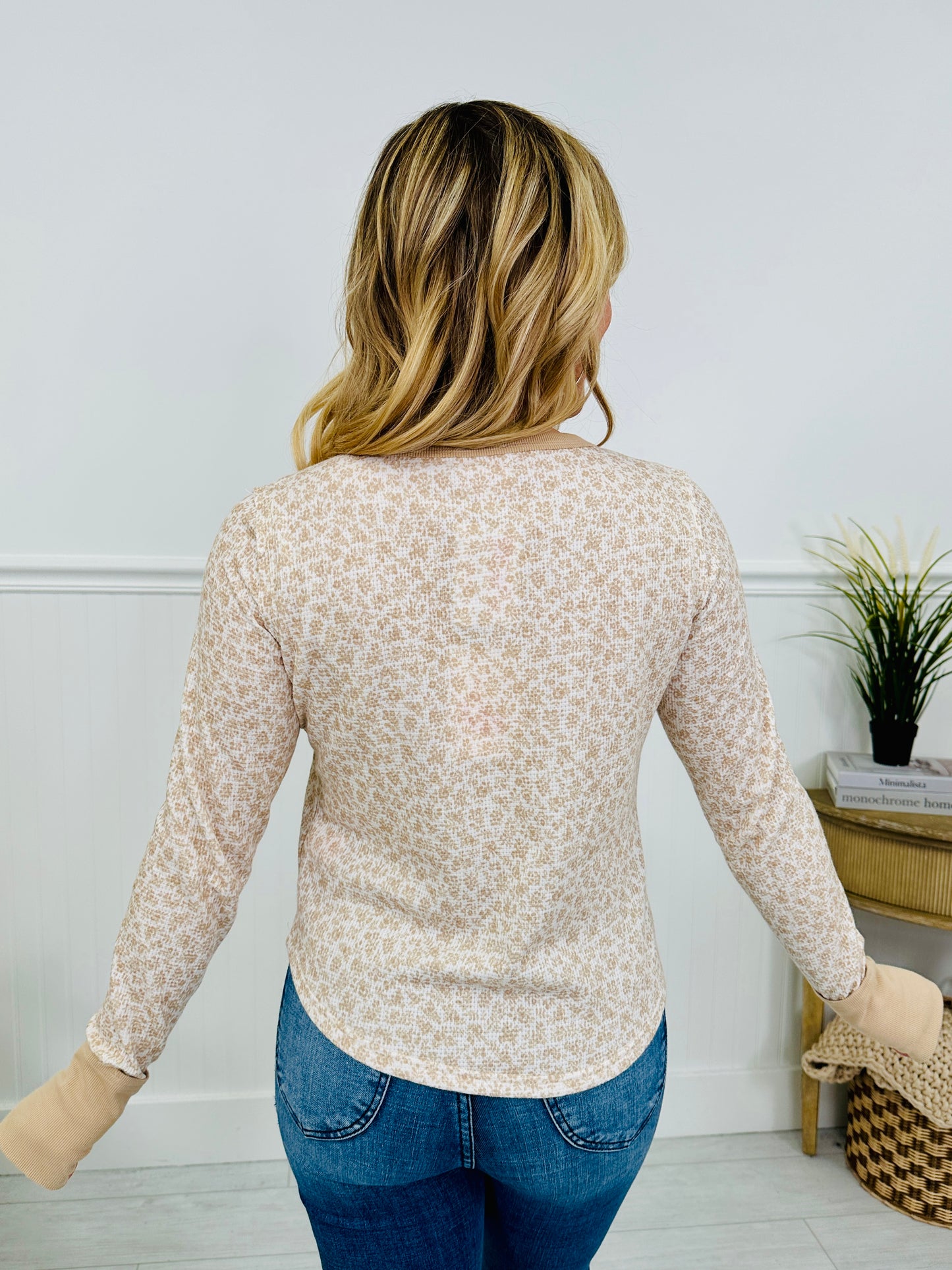 Through The Wildflowers Top in Taupe/Ivory