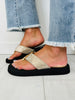 Midnight Mirage Flip Flops In Gold