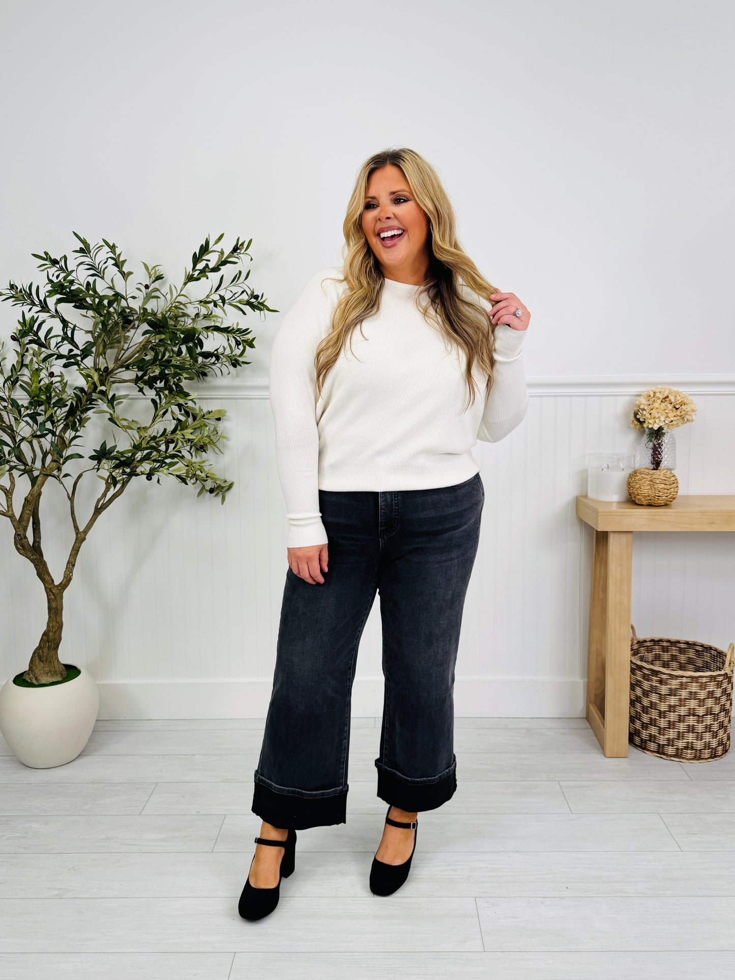 After Dark Tummy Control Cuffed Straight Jeans