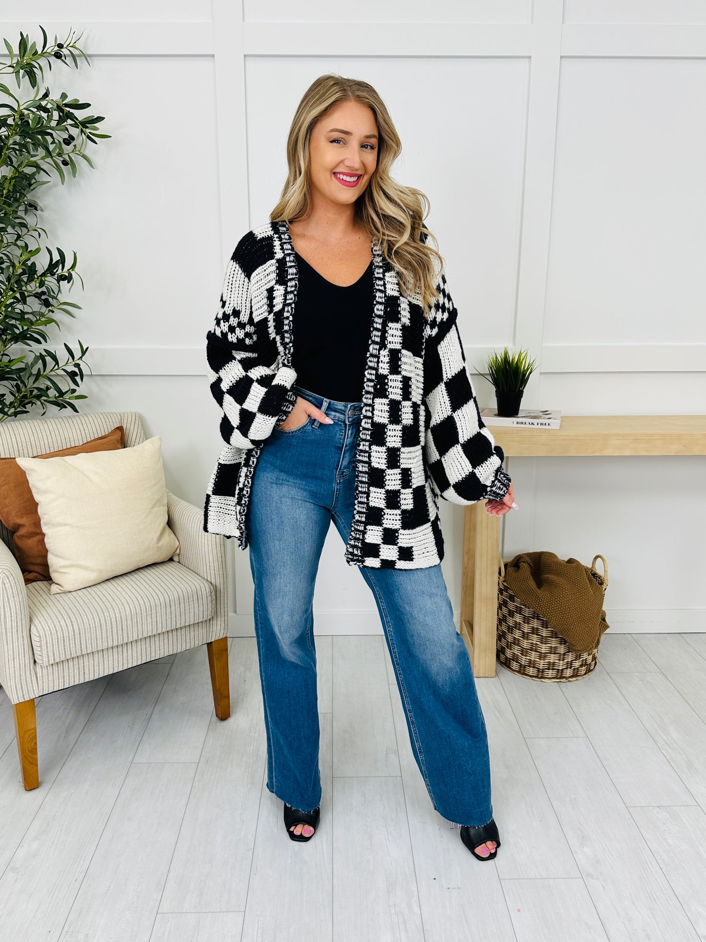 The Final Checkpoint Cardigan in Black Combo