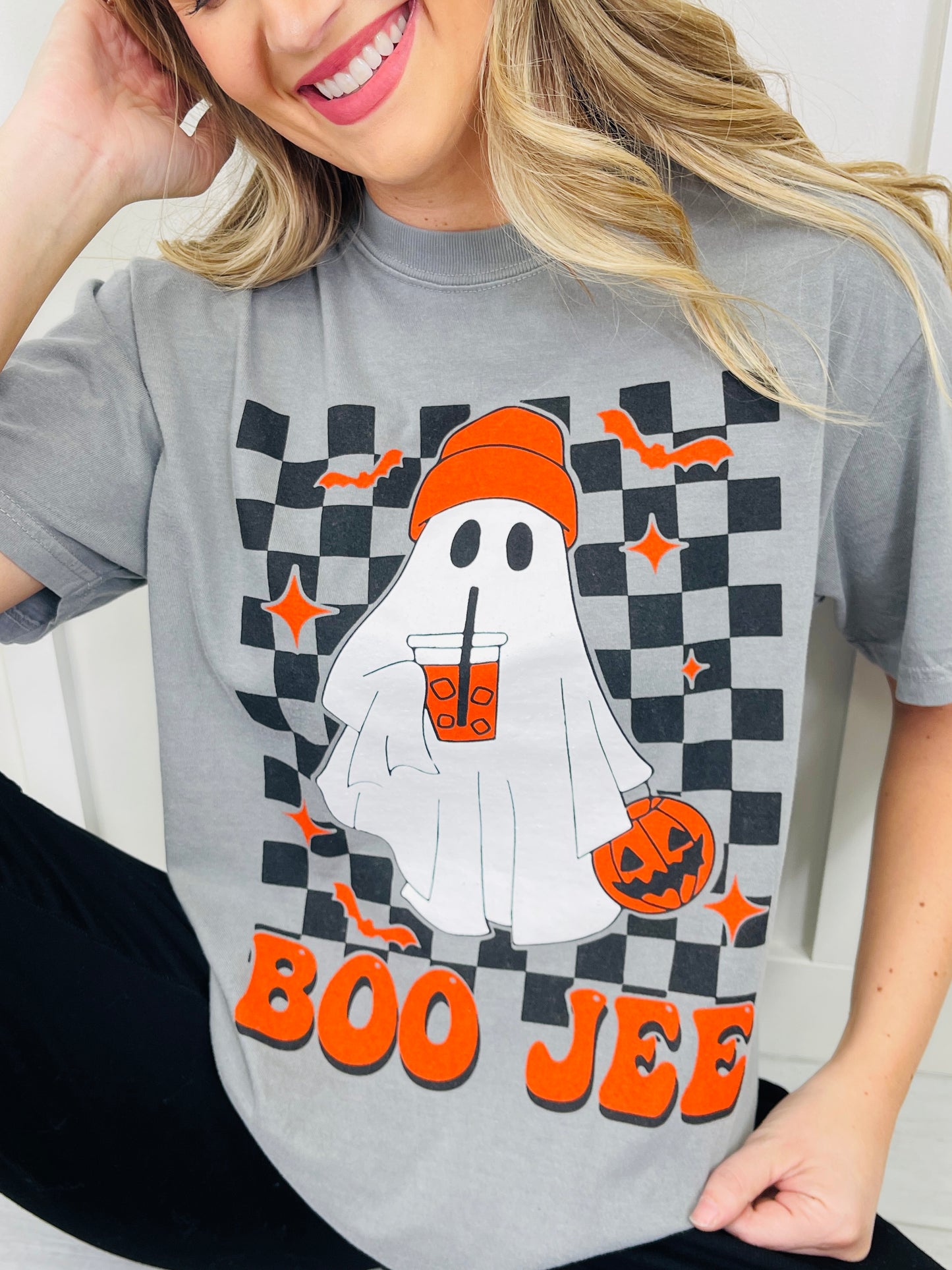Boo-Jee Checkered Graphic Tee