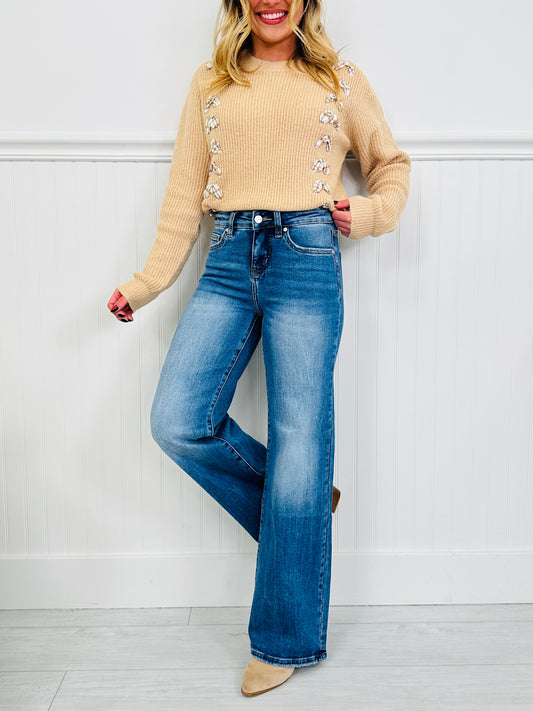 Just Four You Tummy Control Wide Leg Jeans in Four Inseams