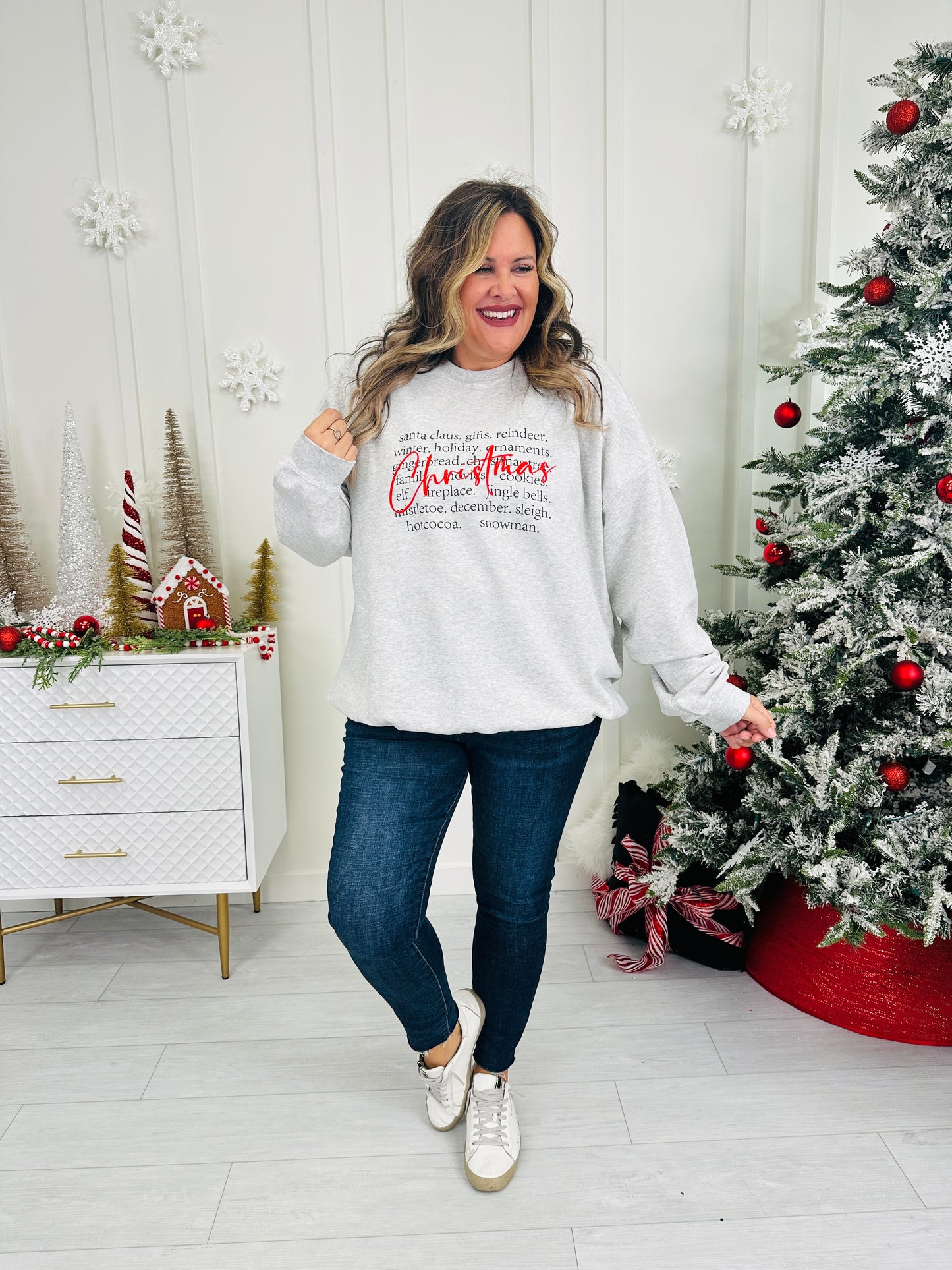All About Christmas Graphic Crewneck Sweatshirt