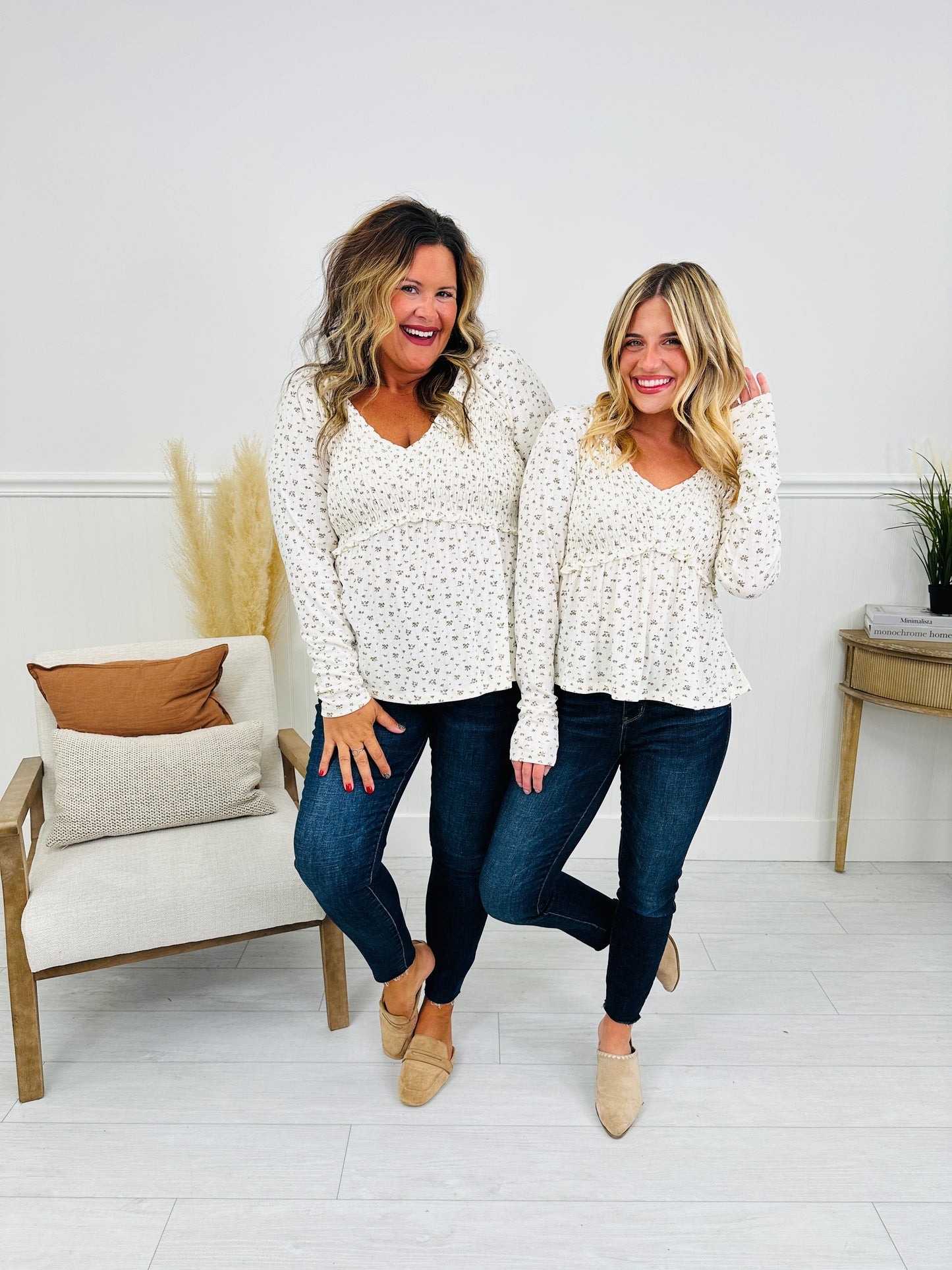 Perfectly Precious Top In Cream Floral Print