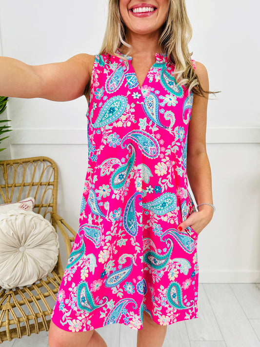 Palms And Plans Dress in Cherry Grove Beach Print