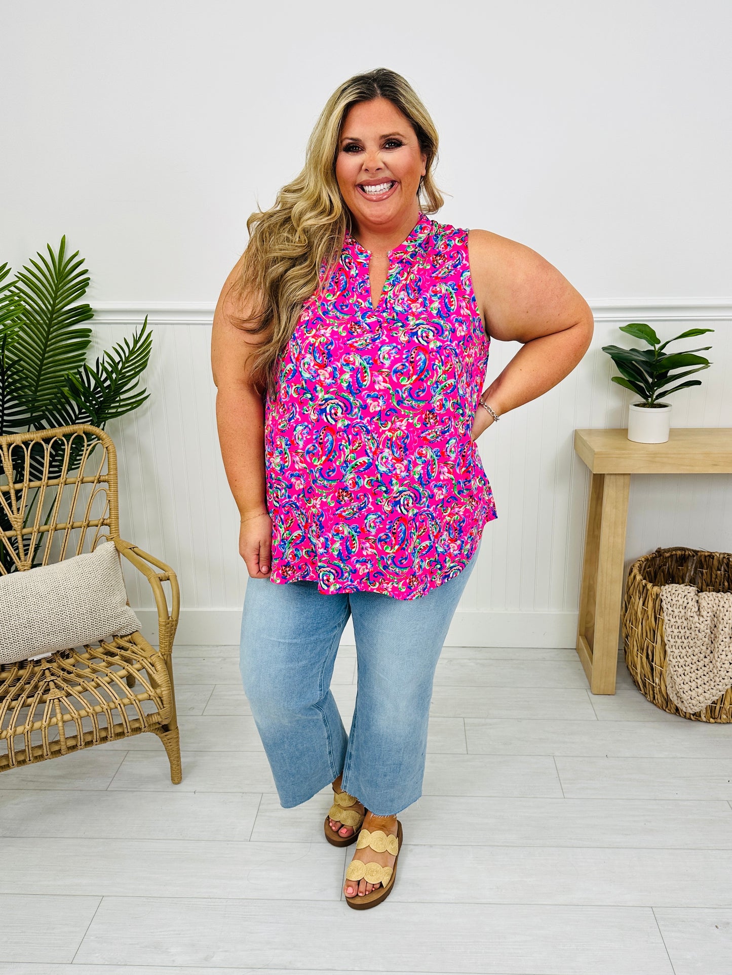 Sunny Days Tank Top in Driftwood Beach Print