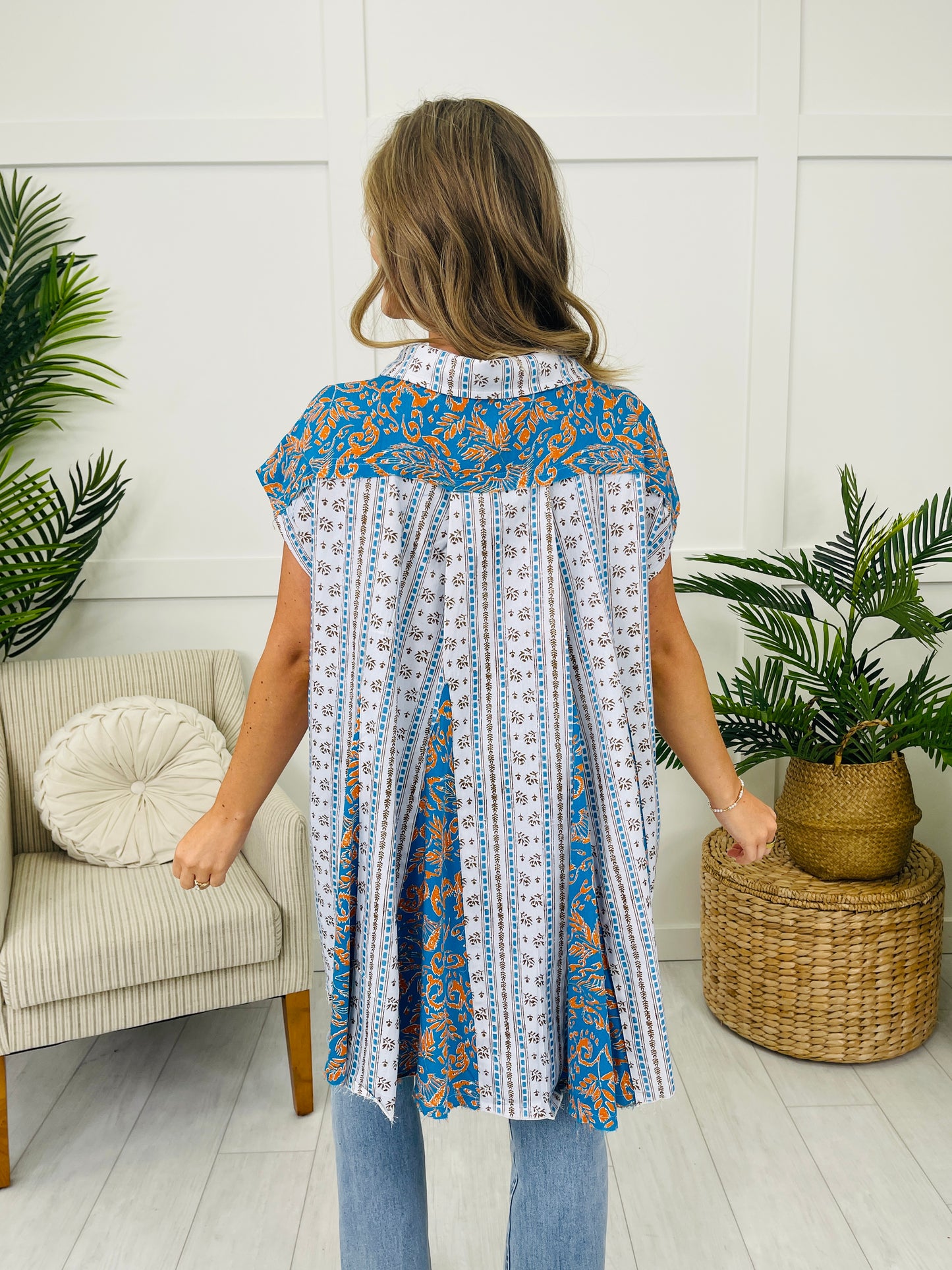 Pattern Crush Top in Blue