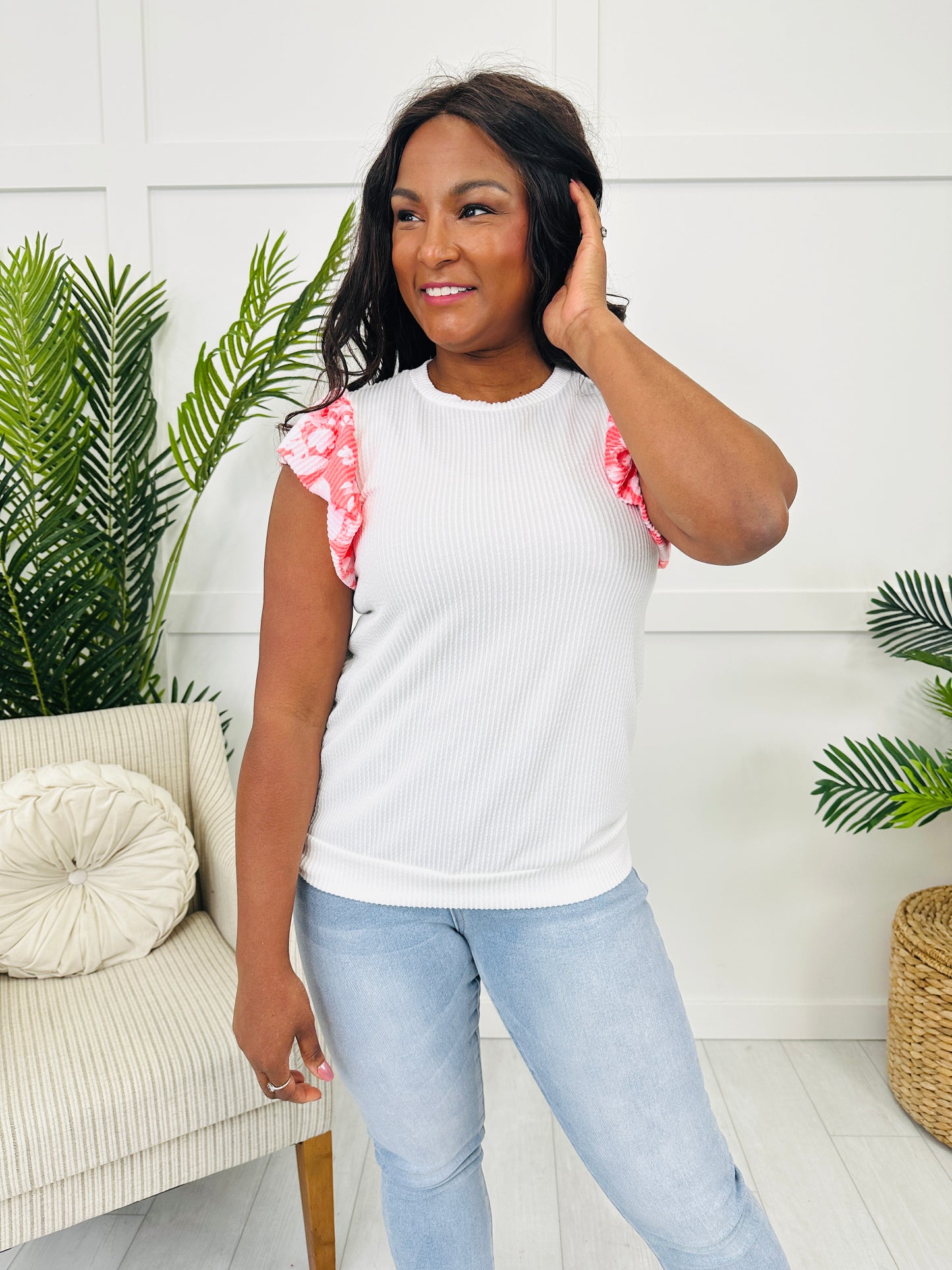 Sweet Blossom Top in Coral