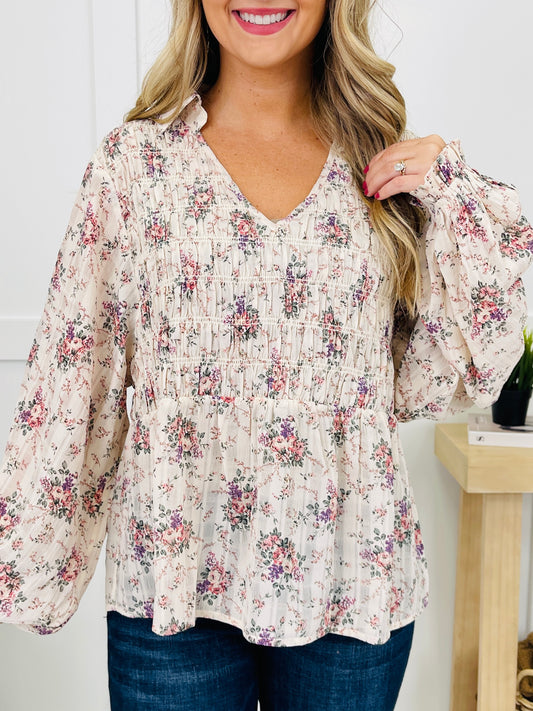 Among The Petals Top In Ivory