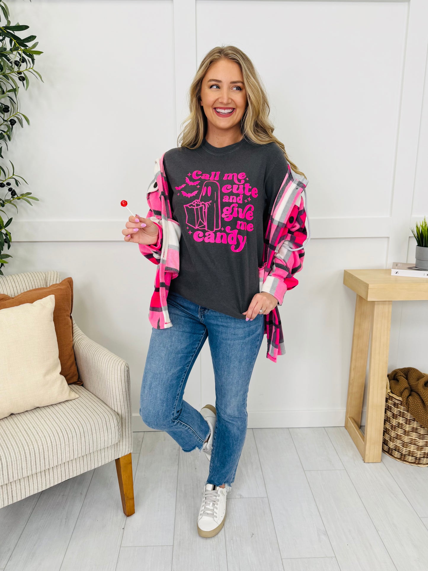Call Me Cute and Give Me Candy Graphic Tee