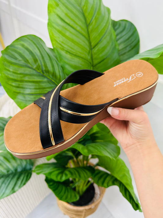 Steady Glow Sandals In Black