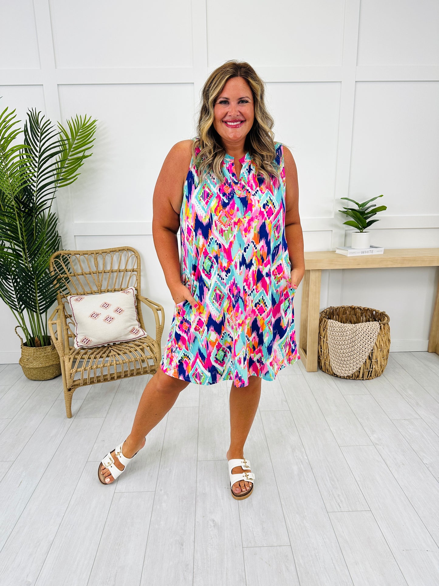 Palms And Plans Dress in Cocoa Beach Print