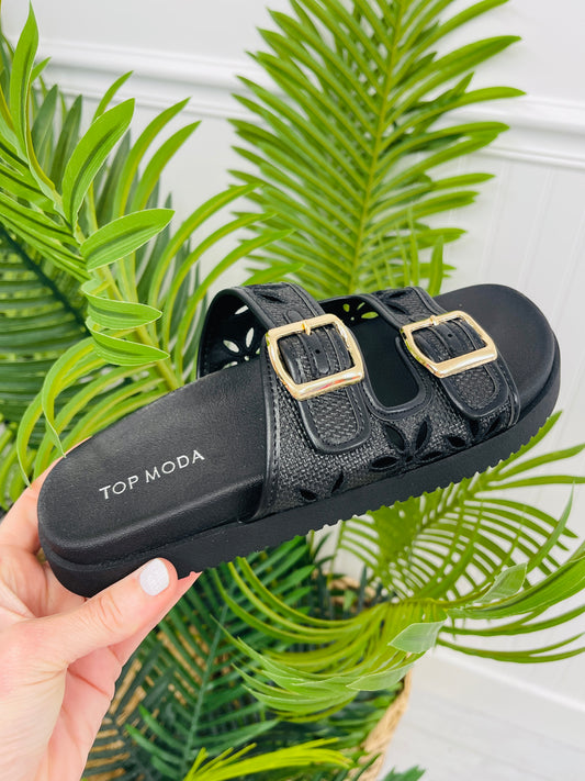 Buckled In Beauty Sandals in Black