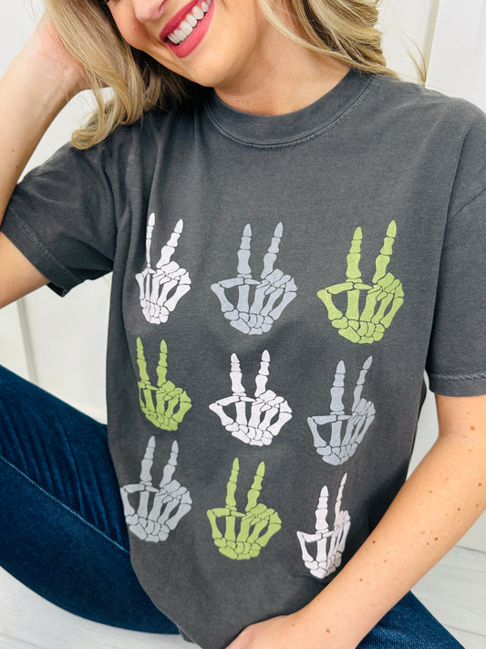 Peace Skeleton Graphic Tee