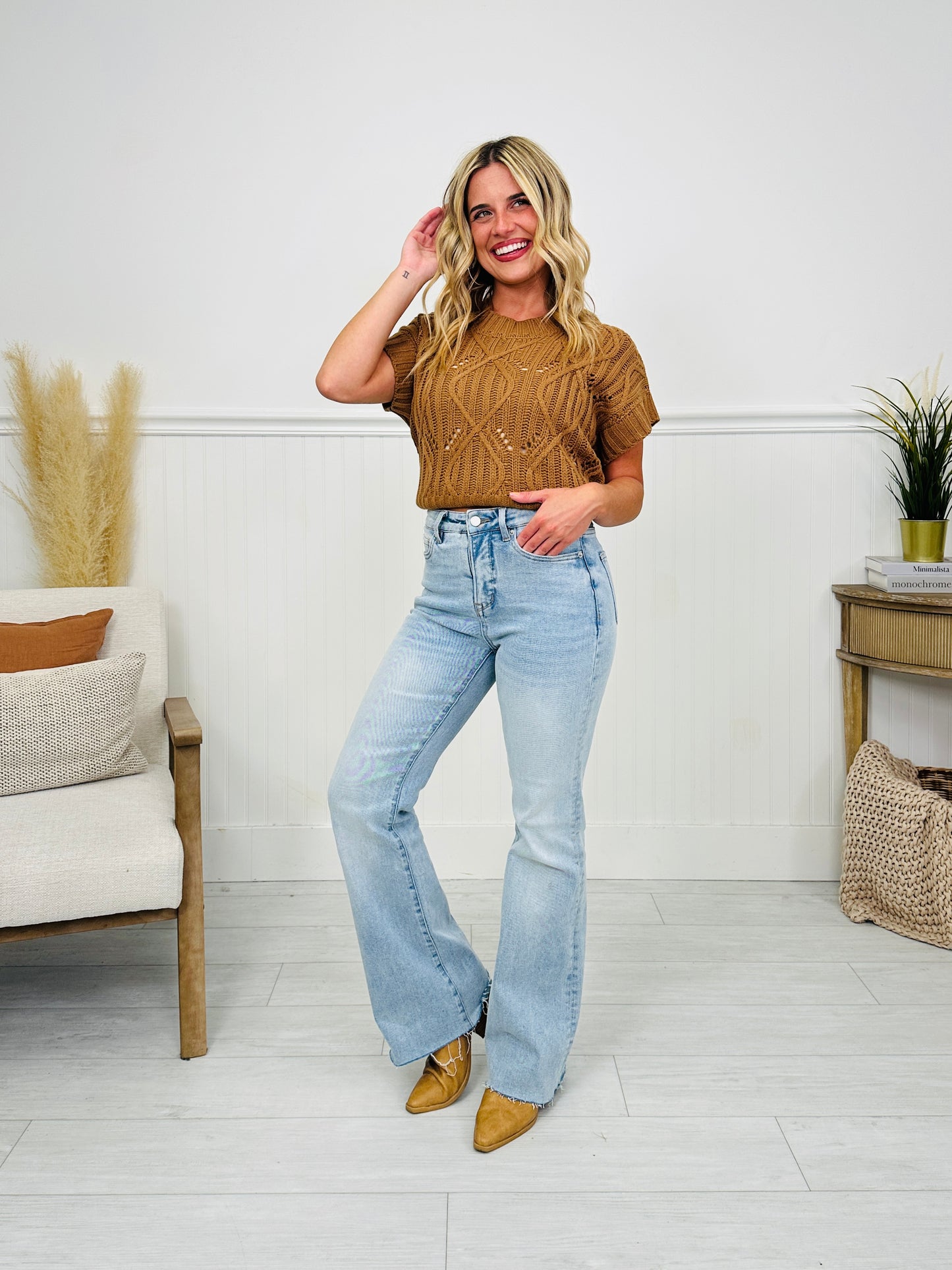 Made You Look Tummy Control Flare Vintage Wash Jeans