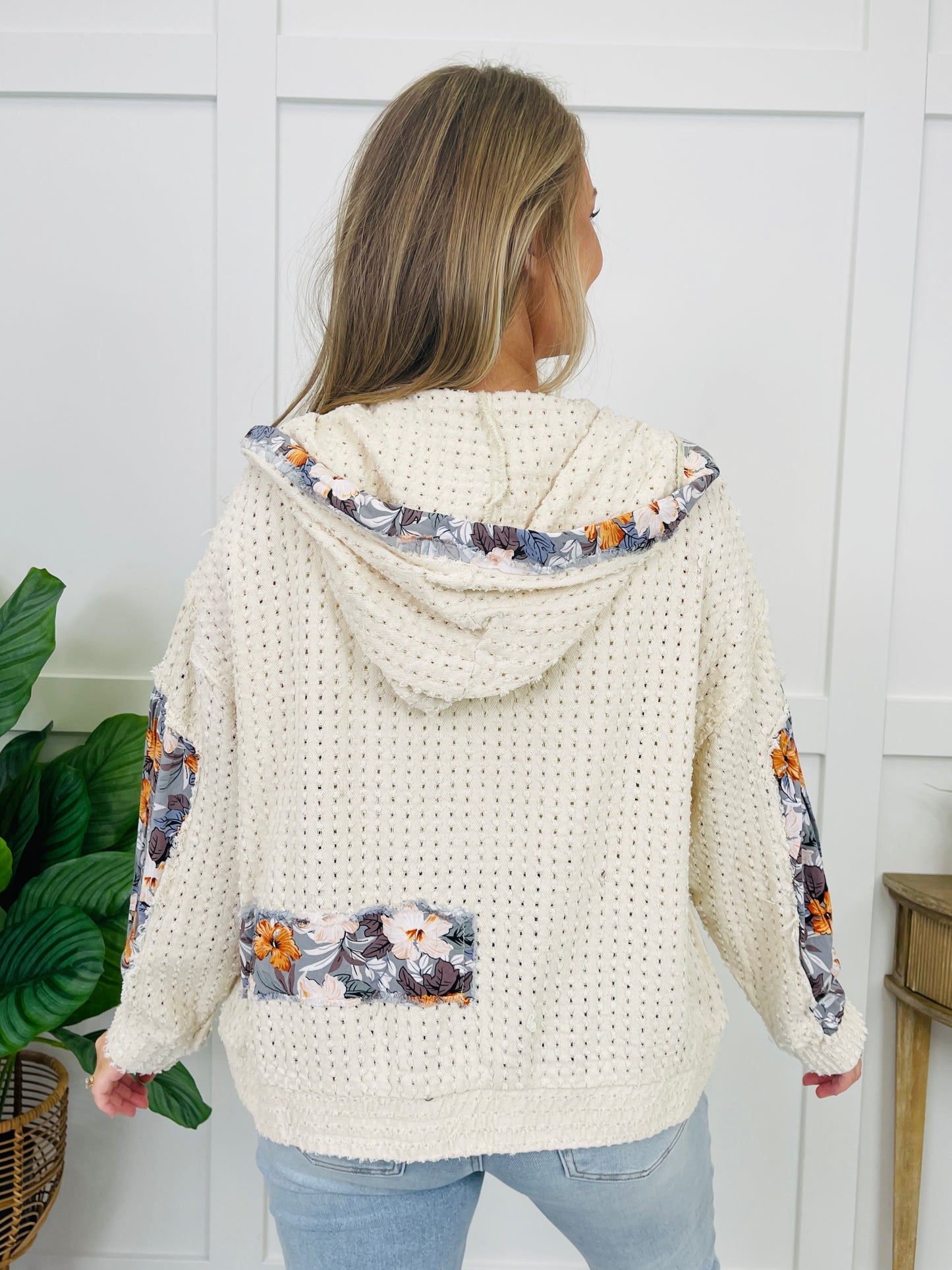 Sweet Petal Pullover in Ivory Floral Denim