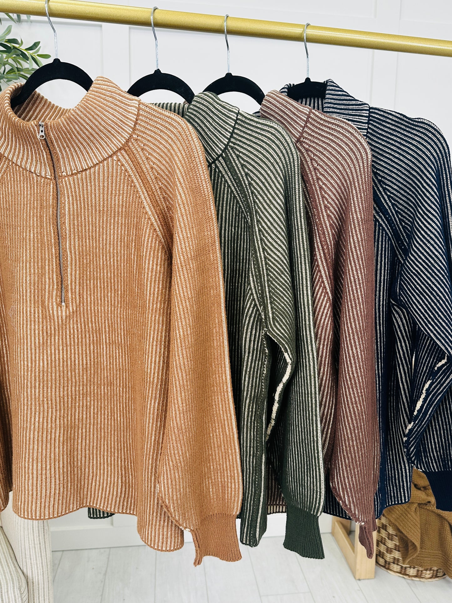 Zipped For Keeps Sweater- Multiple Colors!