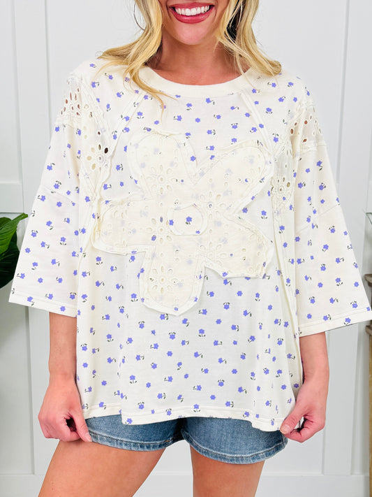 Bold Blossom Top In Ivory