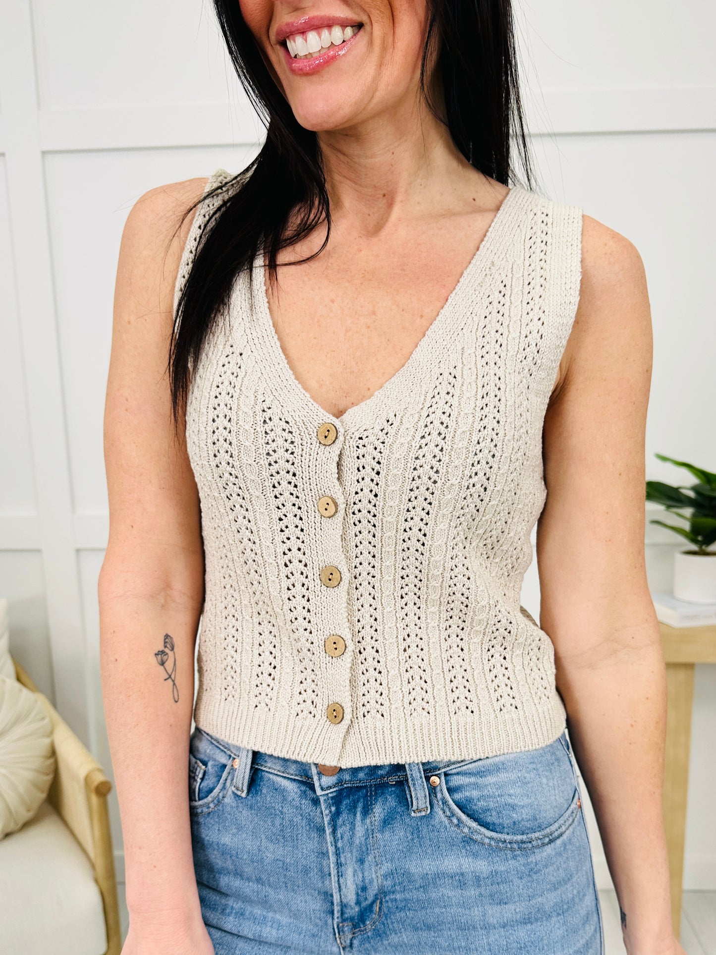 DOORBUSTER! Buttoned Elegance Tank Top- Multiple Colors!