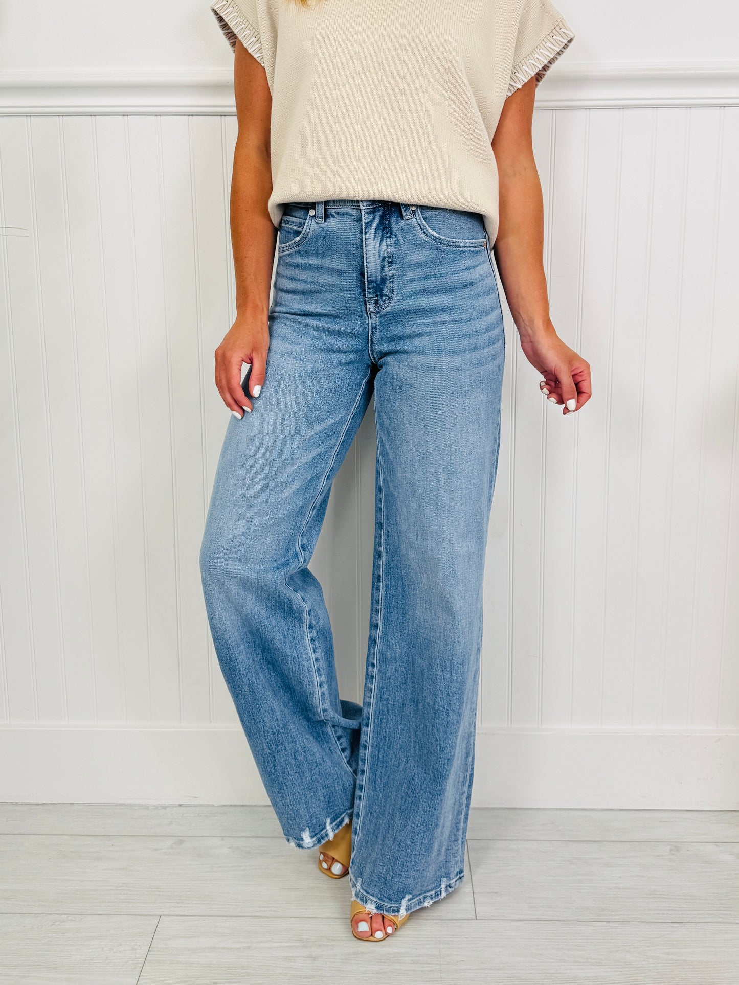 Triple Threat Wide Leg Tummy Control Jeans In Three Inseams