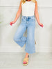 Basic in The Best Way Tummy Control Cropped Wide Leg Jeans