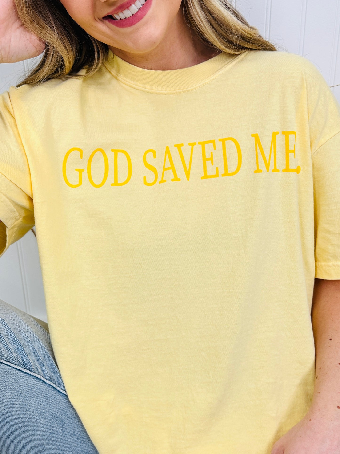 God Saved Me Graphic Tee in Multiple Colors
