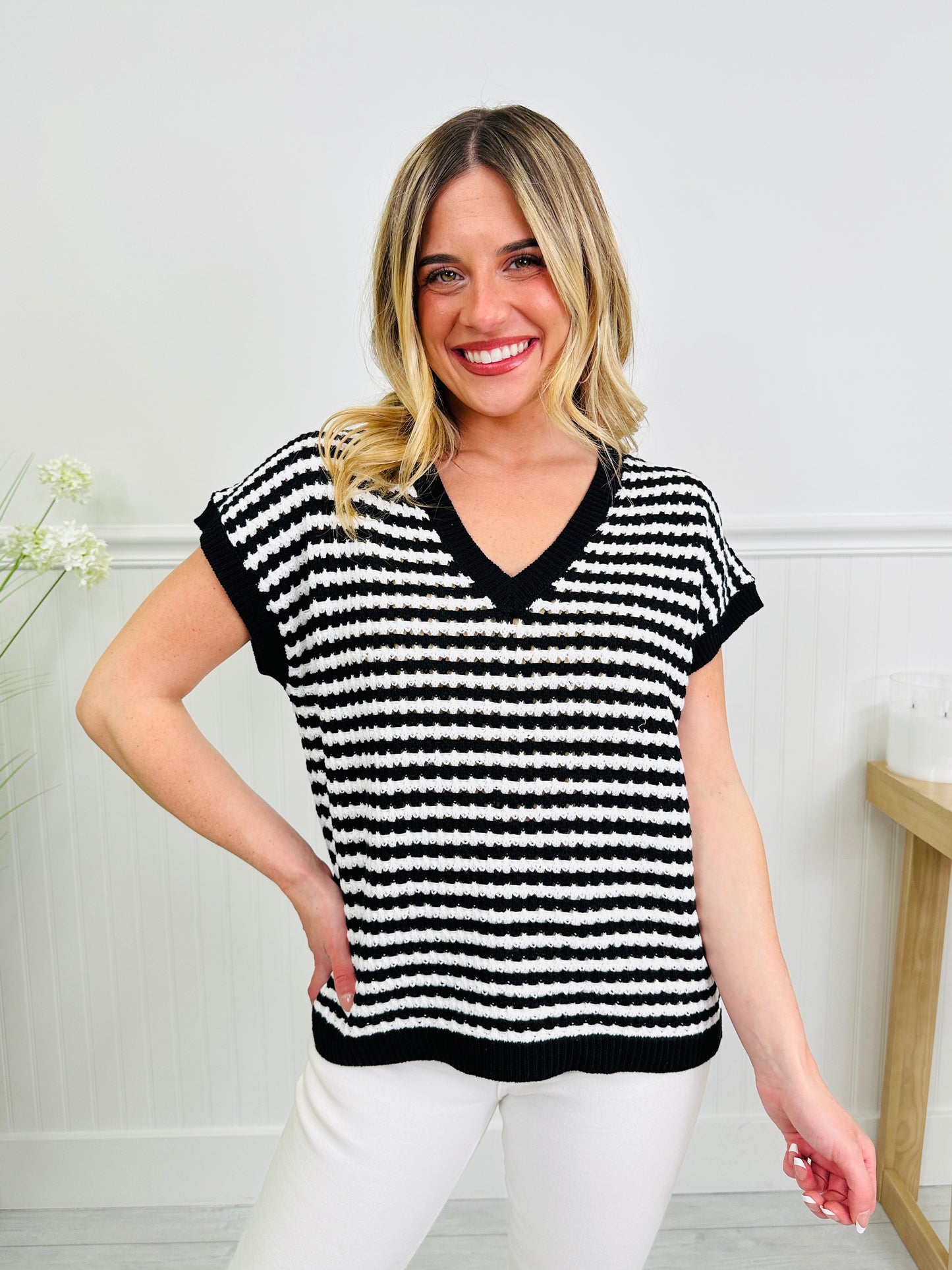 Nautical Knit Top In Multiple Colors