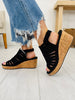 Elevated Stunner Wedges In Black Faux Suede