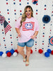 American Babe Smiley Face Graphic Tee