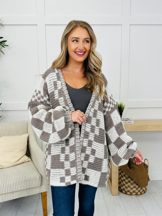 The Final Checkpoint Cardigan in Mocha Brown Combo