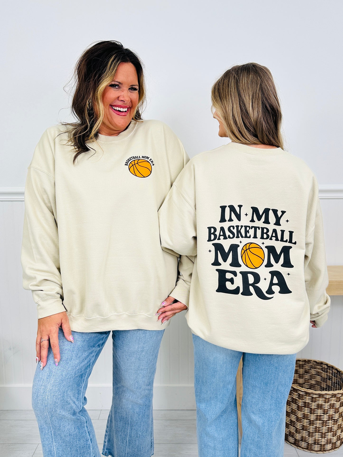 Basketball Mom Era Graphic Crewneck Sweatshirt