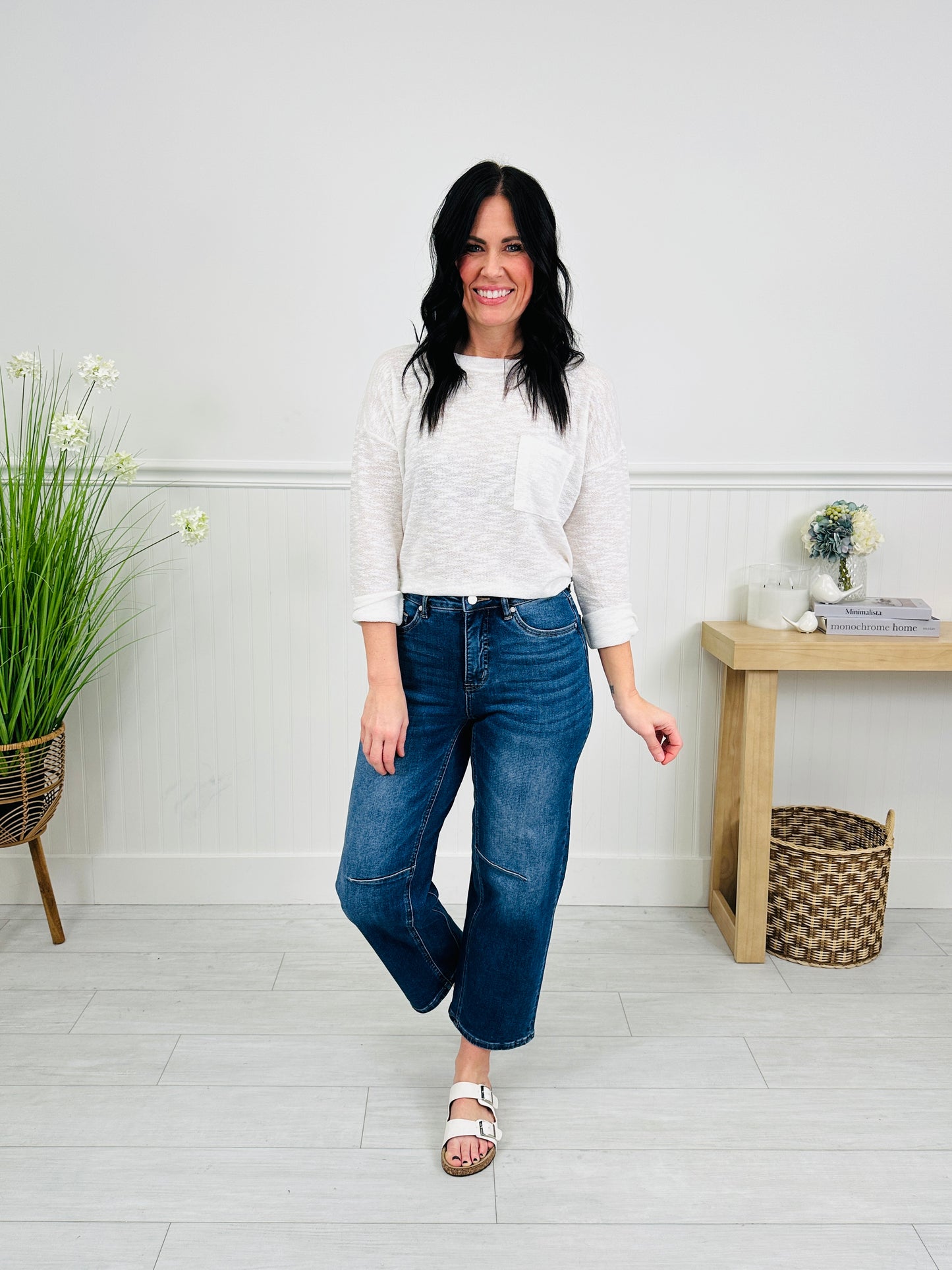 Carefully Curved Slim Barrel Jeans with Tummy Control
