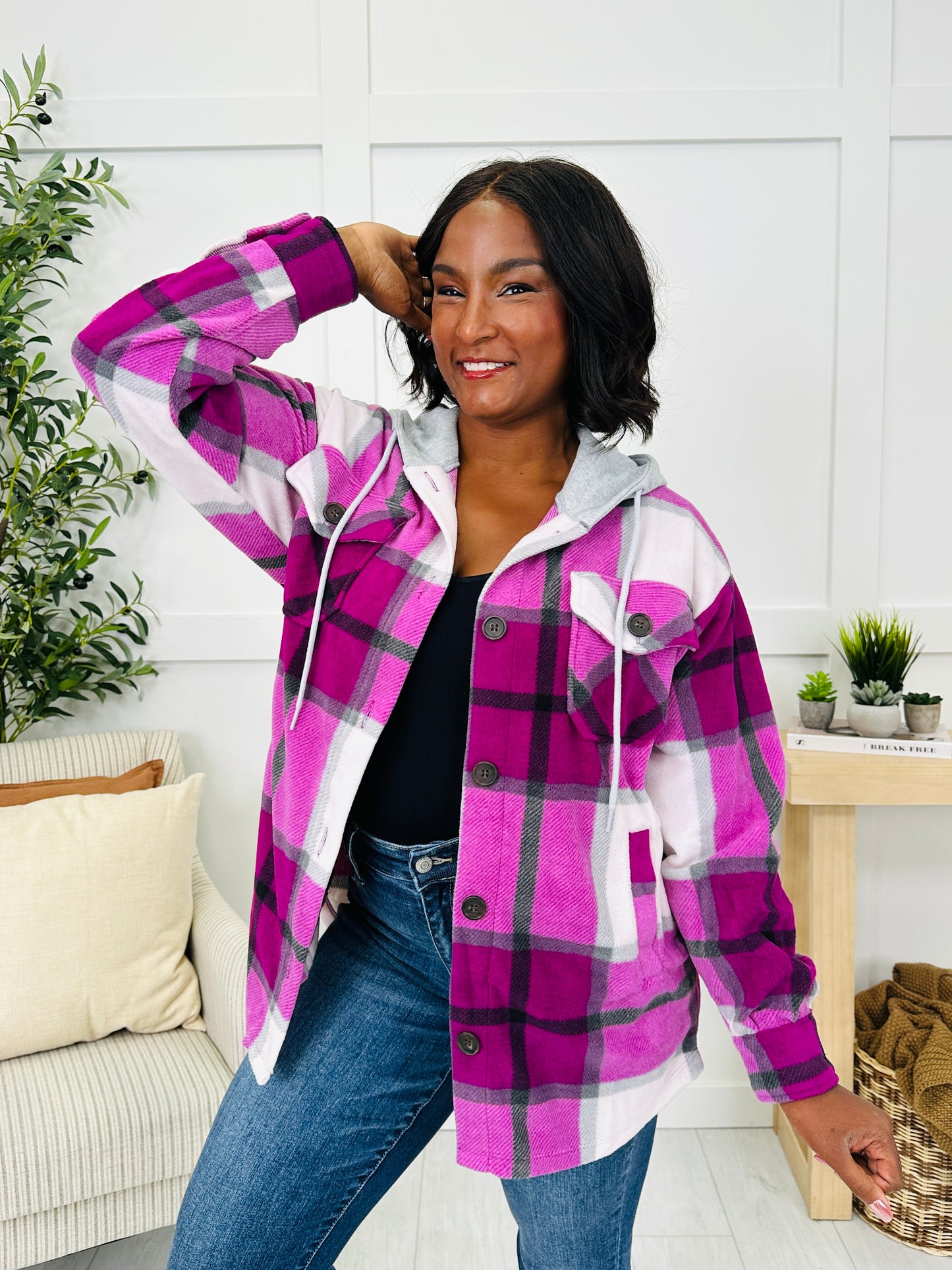 DOORBUSTER! Cabin Whisper Shacket in Lt Plum