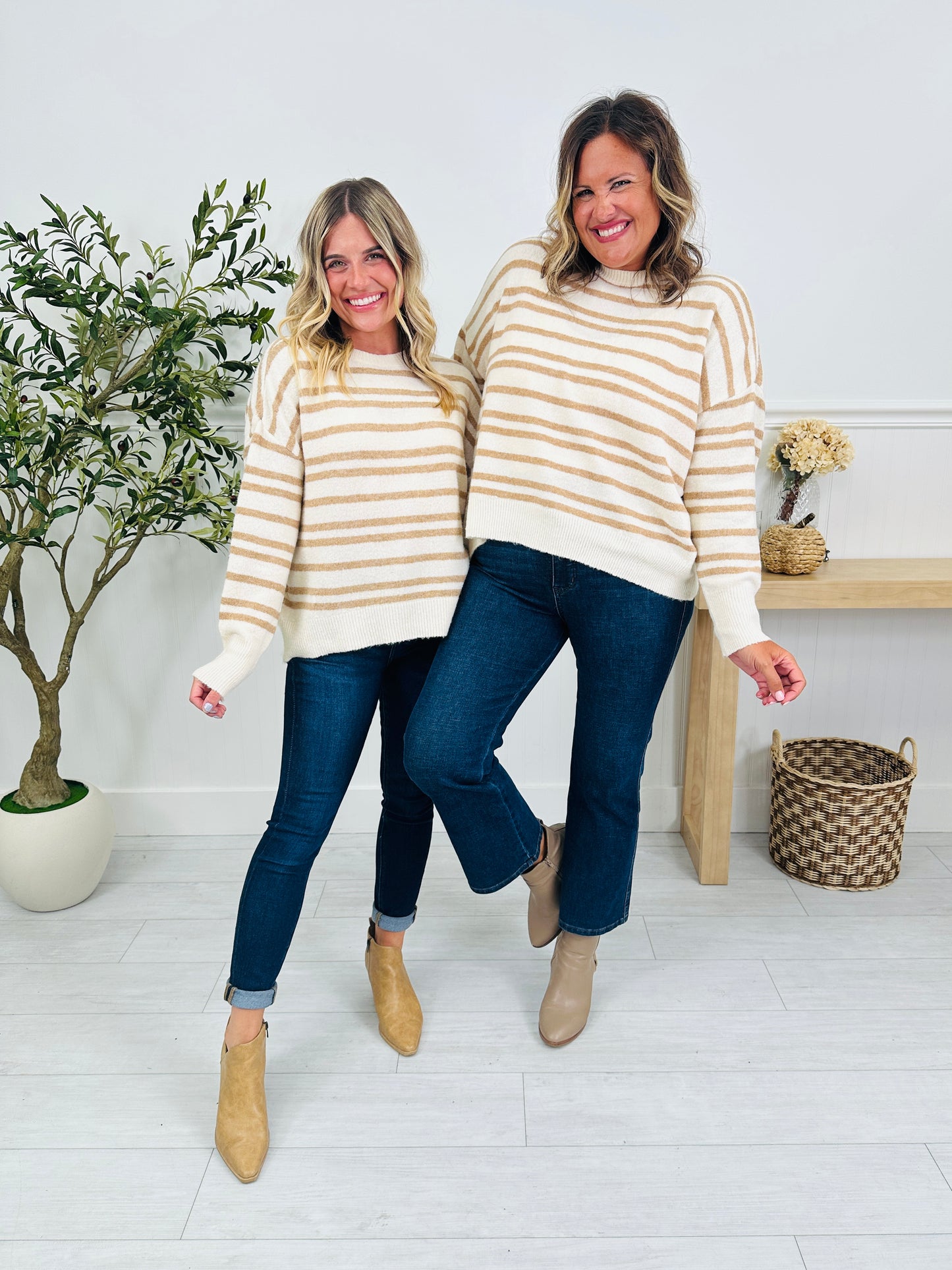 Soft Seasons Sweater In Taupe