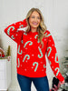 Peppermint Parade Sweater in Red