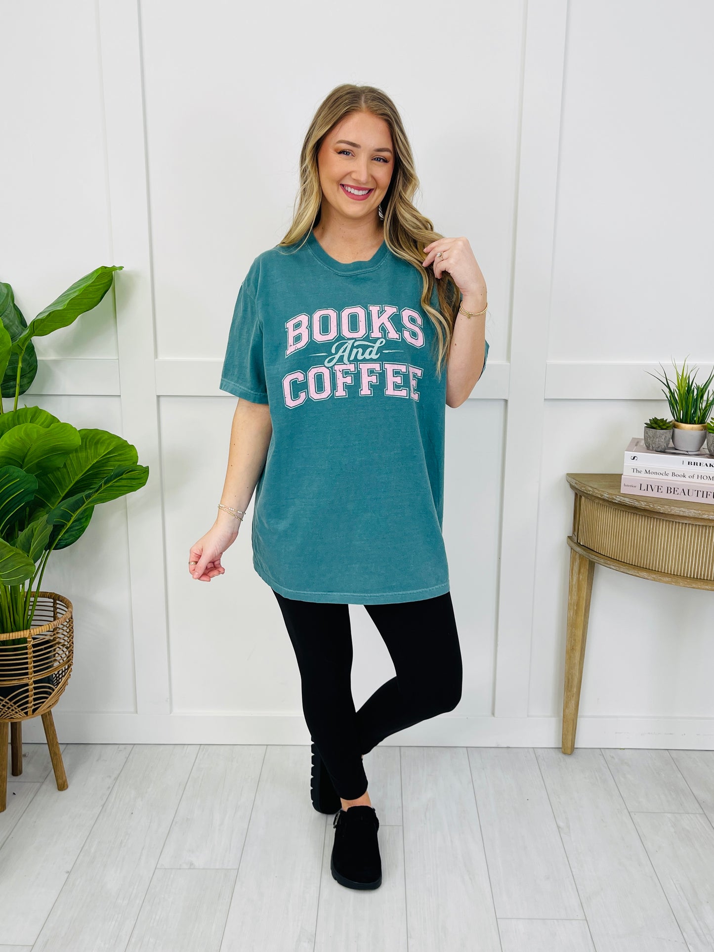 Books And Coffee Graphic Tee