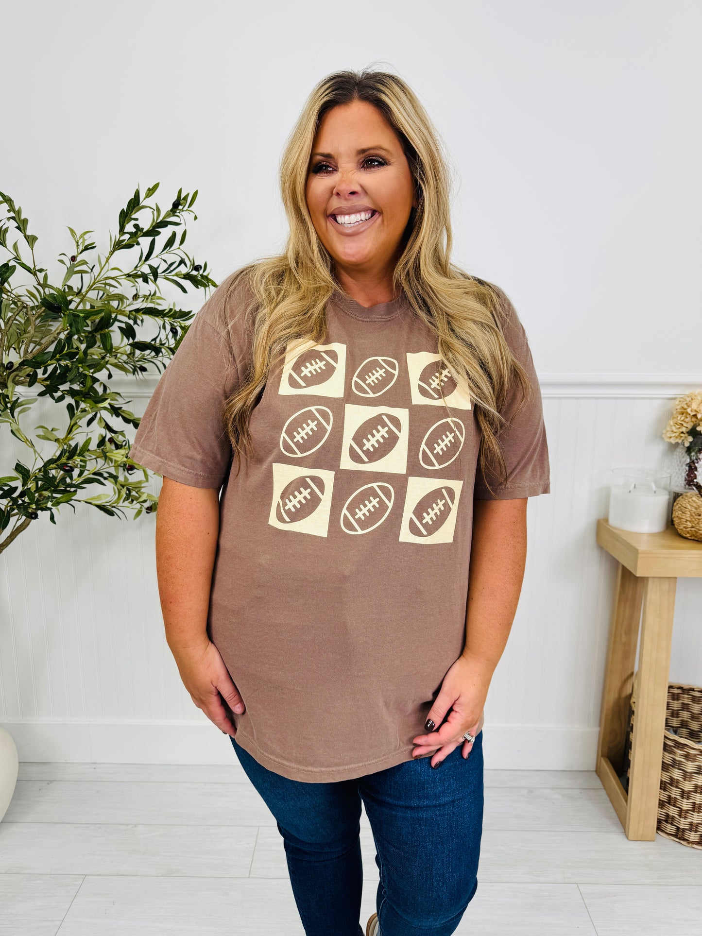Retro Checkered Football Graphic Tee