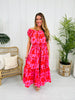 Blossom Breeze Dress in Pink Red